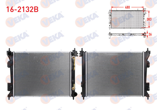 VEKA 16-2132B | Su Radyatörü Brazing Hyundai Accent Blue 1.6 CRDI A-T 2012 -