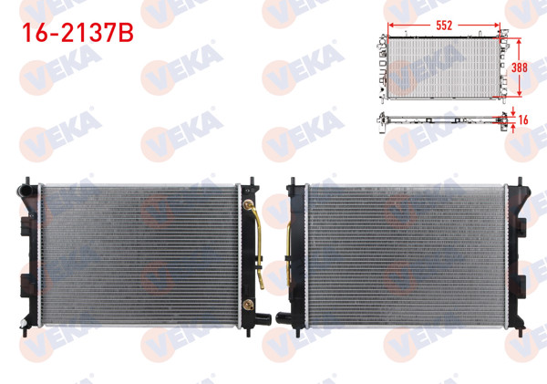 VEKA 16-2137B | Su Radyatörü Brazing Hyundai i30 (Gd) 1.6 GDI A-T Ac + /-2011 -