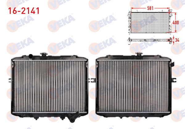 VEKA 16-2141 | Su Radyatörü Mekanik Hyundai H100 2.5 D (Kamyonet) 1997-2004