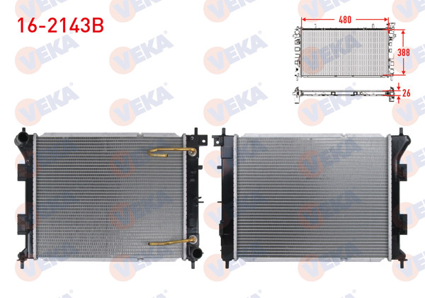 VEKA 16-2143B | Su Radyatörü Brazing Hyundai i30 (Gd) 1.6 CRDI A-T Ac + /-2011 -