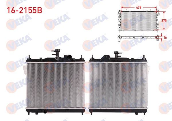 VEKA 16-2155B | Su Radyatörü Brazing Hyundai Getz (Tb) 1.5 CRDI 3 Silindir M-T Ac + /-2002-2008