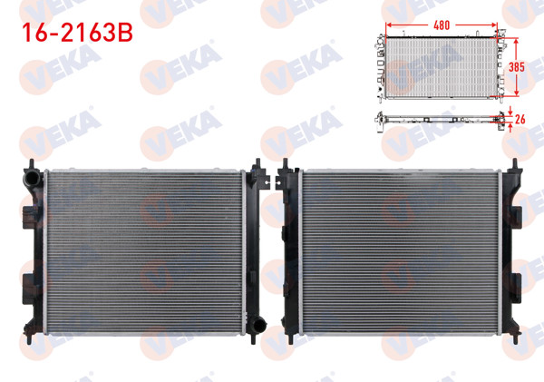 VEKA 16-2163B | Su Radyatörü Brazing (5mm Fin) Hyundai i20 (Gb) 1.4 CRDI 2015 -