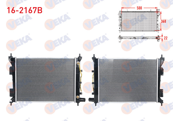 VEKA 16-2167B | Su Radyatörü Brazing Hyundai i20 1.4 A-T 2015 -