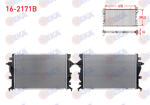 VEKA 16-2171B | Su Radyatörü Brazing (5.5mm Fin) Hyundai Ioniq 1.6 GDI Hybrıd 2016-/ Kia Nıro 1.6 GDI 2017 -