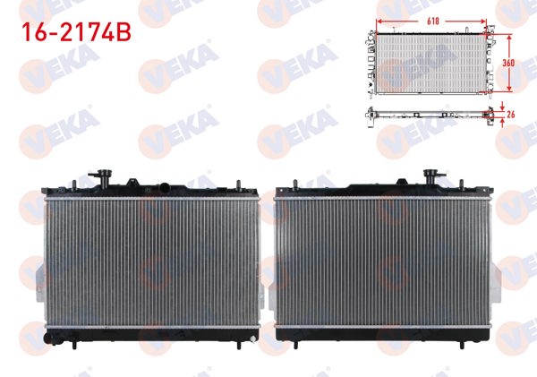 VEKA 16-2174B | Su Radyatörü Brazing Hyundai Matrix 1.6 M-T 2001-2010