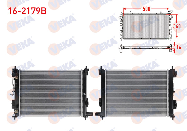 VEKA 16-2179B | Su Radyatörü Brazing Hyundai i20 / Bayon 2020-/ 1.4 Mpı