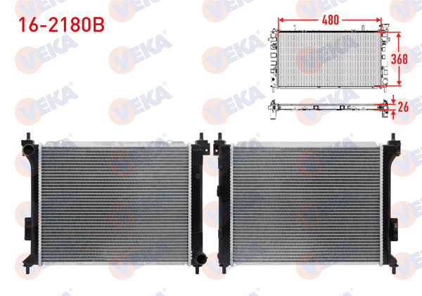 VEKA 16-2180B | Su Radyatörü Brazing Hyundai i20 1.4 CRDI 2008-2015