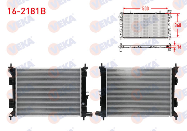 VEKA 16-2181B | Su Radyatörü Brazing Hyundai i20 II (Gb, Ib) 1.2, 1.4 M-T 2014 -