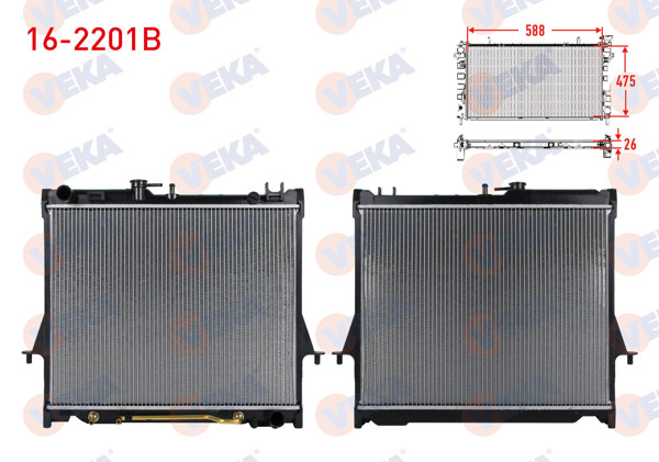 VEKA 16-2201B | Su Radyatörü Brazing Isuzu D-Max (8Dh) 3.0 D 4X4 A-T 2002-2012