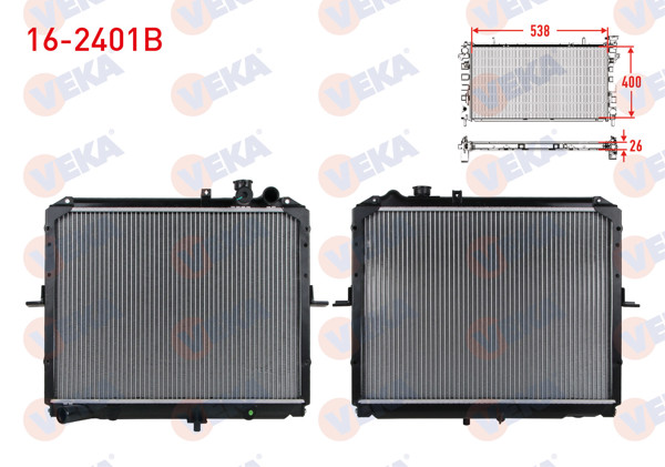 VEKA 16-2401B | Su Radyatörü Brazing Kia Bongo K2700 2.7 D M-T 1999 -