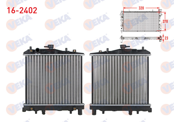 VEKA 16-2402 | Su Radyatörü Mekanik Kia Prıde (Da) 1.3 16V 1990-1999