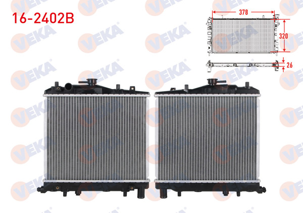 VEKA 16-2402B | Su Radyatörü Brazing Kia Prıde (Da) 1.3 16V 1990-1999
