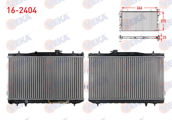 VEKA 16-2404 | Su Radyatörü Mekanik Kia Cerato (Ld) 1.6İ A-T 2004-2012