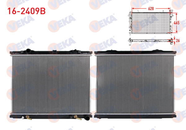 VEKA 16-2409B | Su Radyatörü Brazing Kia Sorento I (Jc) 2.5 CRDI A-T 2002-2006