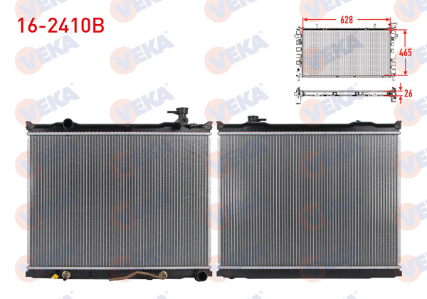 VEKA 16-2410B | Su Radyatörü Brazing Kia Sorento I (Jc) 2.5 CRDI A-T 2006-2009