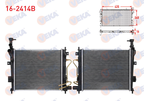 VEKA 16-2414B | Su Radyatörü Brazing Kia Picanto (Ta) 1.25 A-T Ac + /-2011 -