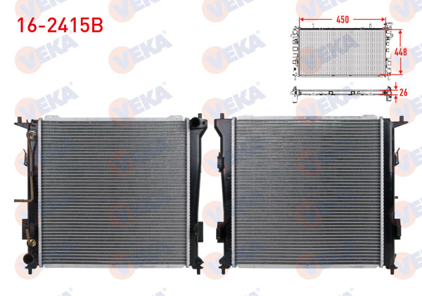 VEKA 16-2415B | Su Radyatörü Brazing Hyundai i30 (Fd) 1.6 CRDI A-T 2007-2011