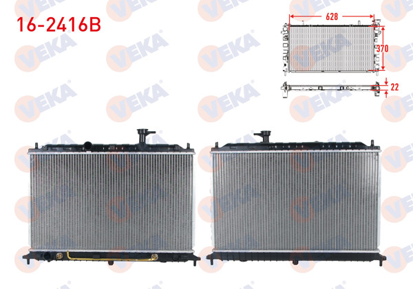 VEKA 16-2416B | Su Radyatörü Brazing Kia Rio II 1.4İ 16V-1.6 Cvvt A-T / M-T Ac + /-2006-2011
