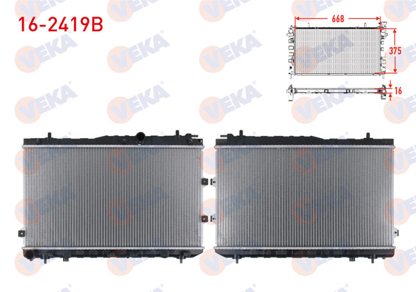 VEKA 16-2419B | Su Radyatörü Brazıng Kıa Cerato (Ld) 1.5 CRDI M-T Ac + /-2004-2012