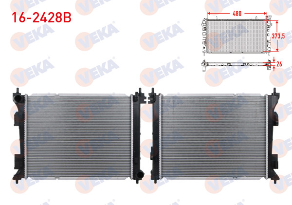 VEKA 16-2428B | Su Radyatörü Brazing Kia Rio IV (Yb, Sc) 1.4 CRDI M-T 2017