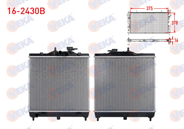 VEKA 16-2430B | Su Radyatörü Brazing Kia Picanto (Ta) 1.1 A-T 2011 -
