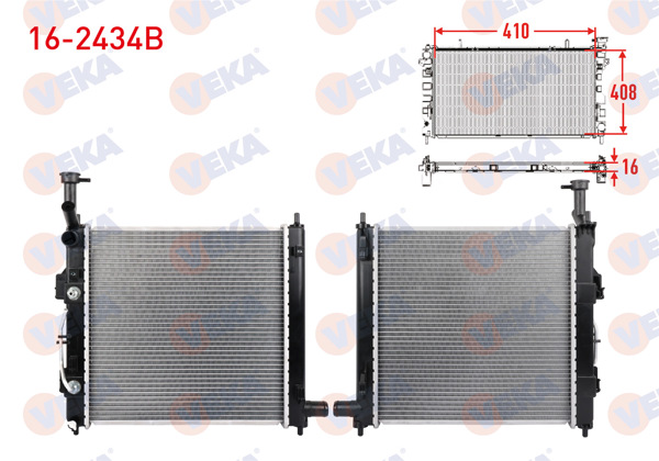 VEKA 16-2434B | Su Radyatörü Brazing Kia Picanto 1.0, 1.2 A-T 2017 -