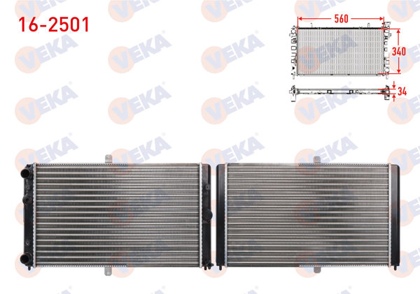 VEKA 16-2501 | Su Radyatörü Mekanik Lada Vega (2110) 1.5 M-T 1990-1999
