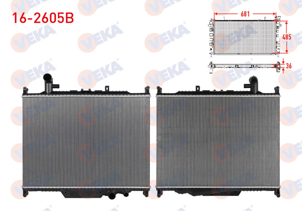 VEKA 16-2605B | Su Radyatörü Brazing Land Rover Range Rover Sport (Ls) 3.0 TD A-T / M-T Ac + /-2009-2013