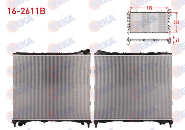 VEKA 16-2611B | Su Radyatörü Brazing Land Rover Range Rover IV (L405) 3.0 Sdv6-5.0 Scv8 A-T 2012-/ Range Rover Sport II (L494) 3.0 Sdv6-5.0 Scv8 A-T 2012 -