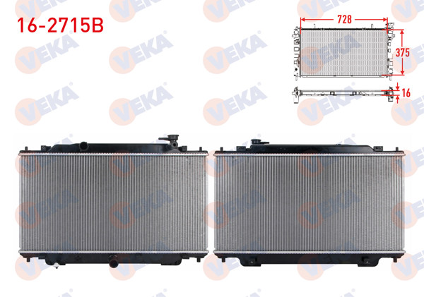 VEKA 16-2715B | Su Radyatörü Brazing Mazda 3 (Bm) 1.5-1.6 2013 -