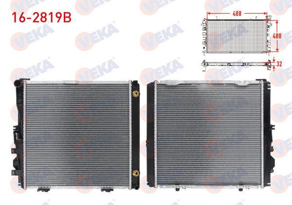 VEKA 16-2819B | Su Radyatörü Brazing Mercedes S Serisi (W126) 260 Se A-T Ac + /-1981-1991