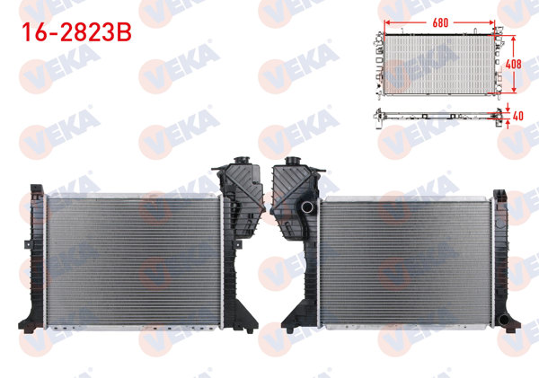 VEKA 16-2823B | Su Radyatörü Brazing Mercedes Sprinter 208 CDI-213 CDI-313 CDI-316 CDI-413 CDI M-T Aclı 2000-2006