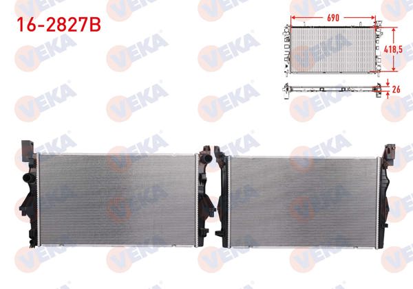 VEKA 16-2827B | Su Radyatörü Brazing (5.5mm Fin) Mercedes Vito (W447) 111 CDI A-T / M-T Ac + 2014 -