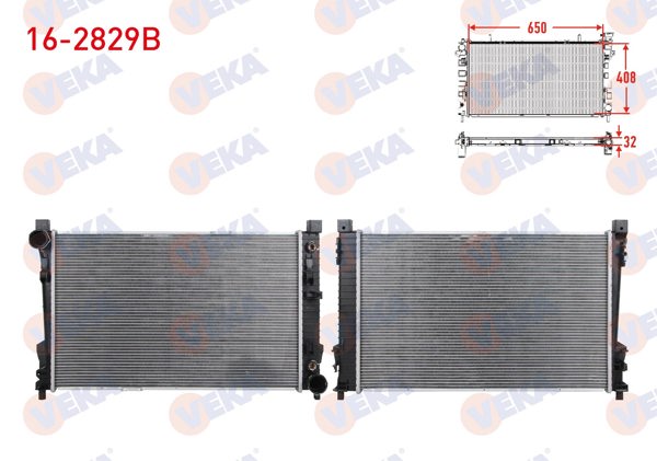 VEKA 16-2829B | Su Radyatörü Brazing Mercedes C Class (W203) C 180 Kompressor A-T Ac + /-2000-2006