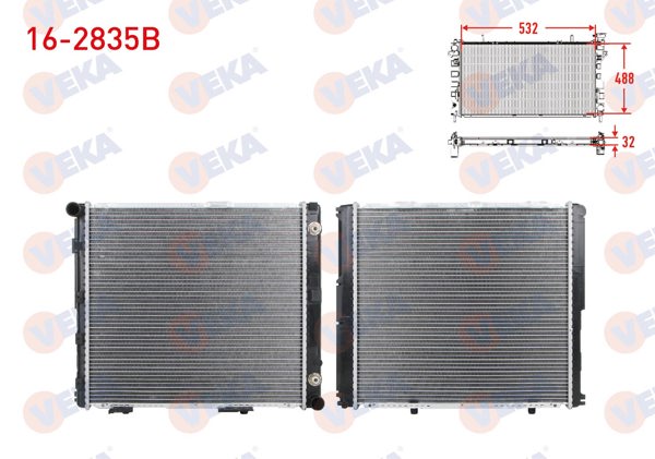 VEKA 16-2835B | Su Radyatörü Brazing Mercedes E Serisi (W124) 200 D A-T Ac + /-1984-1995