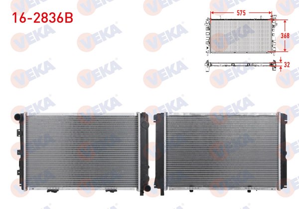 VEKA 16-2836B | Su Radyatörü Brazing Mercedes 190 (W201) 2.0 M-T Ac + 1982-1993