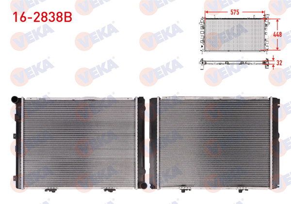 VEKA 16-2838B | Su Radyatörü Brazing Mercedes 190 (W201) E 2.3 M-T Ac + 1982-1993