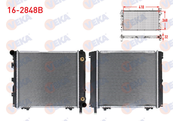 VEKA 16-2848B | Su Radyatörü Brazing Mercedes E Serisi (W124) 200 E A-T Ac-1988-1993