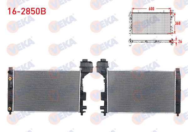 VEKA 16-2850B | Su Radyatörü Brazing Mercedes A Serisi (W168) A 140-A 160 1997-2004