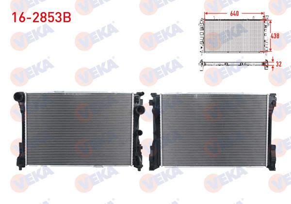 VEKA 16-2853B | Su Radyatörü Brazing Mercedes C Serisi (W204) A-T / M-T C 220 CDI-C 250 CDI 07-14 / E Serisi (W212) A-T / M-T E 180-E 200-E 200 CDI-E 220 CDI-E 250 CDI-E 250-E 250 Cgı 09-/ CLS (C218) CLS 250 CDI 12 -