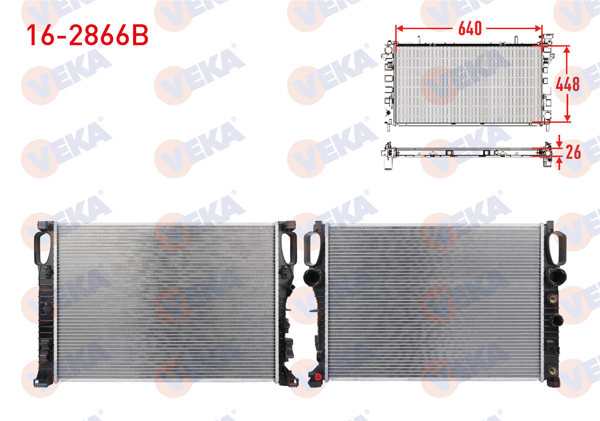 VEKA 16-2866B | Su Radyatörü Brazing Mercedes CLS (C219) CLS 350 A-T / M-T 2004-2011 / E Serisi (W211) E 200 CDI-E 220 CDI-E 240-E 280-E 320-E 350 A-T / M-T 2002-2008