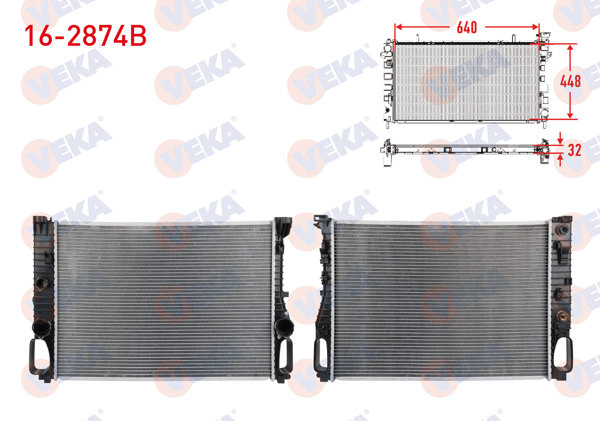 VEKA 16-2874B | Su Radyatörü Brazing Mercedes (W211) E200, E270, E280, E320 / W219 CLS