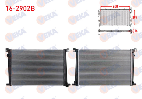 VEKA 16-2902B | Su Radyatörü Brazing Mini Cooper (R56) 1.6İ A-T / M-T 2010-/ Countryman (R60) 1.6İ A-T / M-T 2010 -