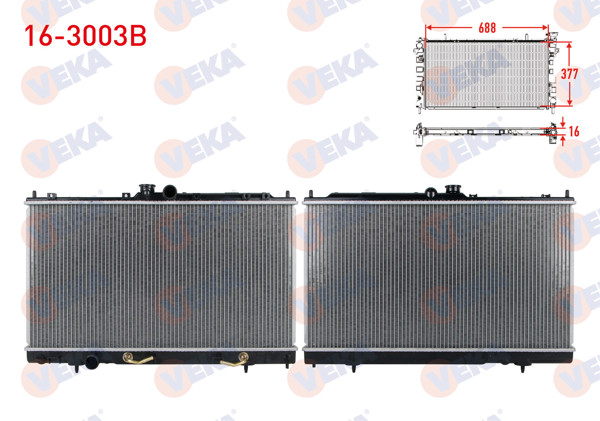 VEKA 16-3003B | Su Radyatörü Brazing Mitsubishi Lancer 1.6 A-T 2003-2006