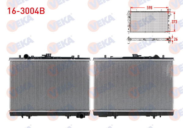 VEKA 16-3004B | Su Radyatörü Brazing Mitsubishi L 200 (K7t,K6t) 2.5 D M-T 1996-2007