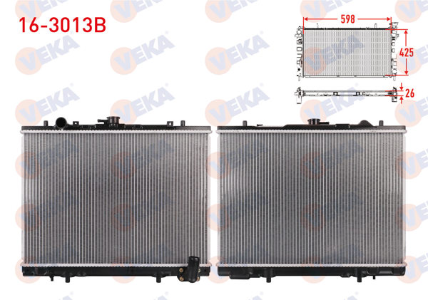VEKA 16-3013B | Su Radyatörü Brazing Mitsubishi L 200 (K7t,K6t) 2.5 TD M-T 1996-2007