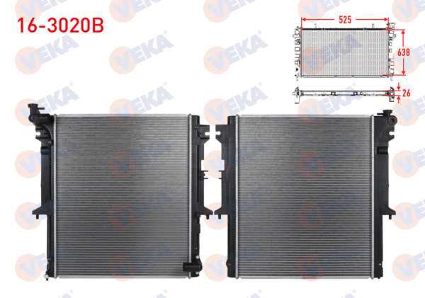 VEKA 16-3020B | Su Radyatörü Brazing Mitsubishi L 200 (Kbt,Kat) 2.5 Dıd M-T 2004 -