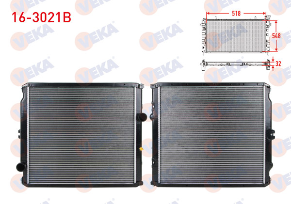 VEKA 16-3021B | Su Radyatörü Brazing Mitsubishi Canter 659 5.0 M-T (Braketlı) 1994-1997