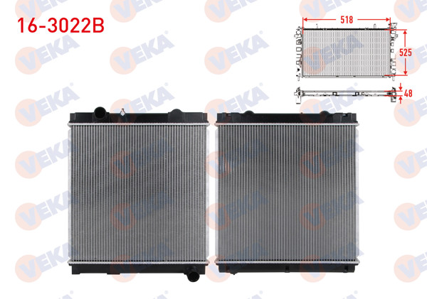 VEKA 16-3022B | Su Radyatörü Brazing Mitsubishi Canter 859 Euro 4 5.2 D M-T 2002-2010