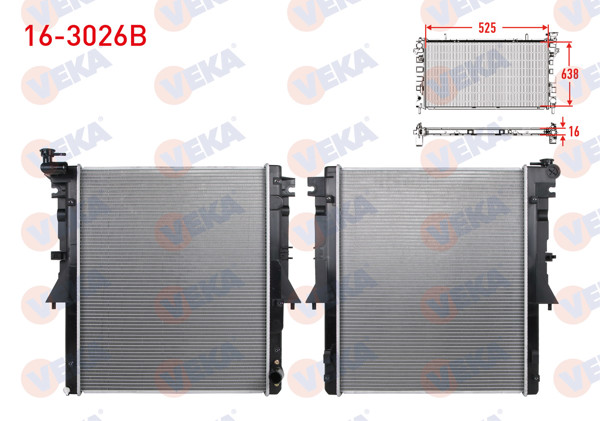 VEKA 16-3026B | Su Radyatörü Brazing Mitsubishi L 200 (Kj_,Kk_,Kl_) 2.4 Dı-D M-T 2015 -